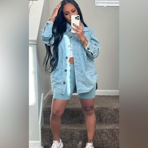 3 piece Oversized button up set